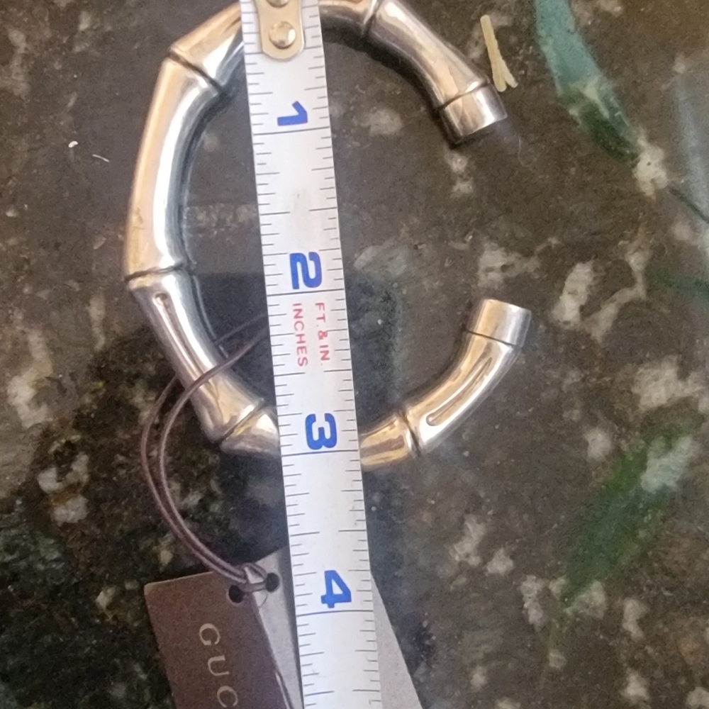 Authentic Gucci Silver Bamboo Unisex Bracelet - Picture 5 of 6
